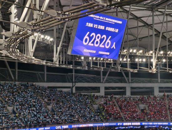 62826！20日晚“东北超”大连梭鱼湾足球场观赛人数刷新历史纪录